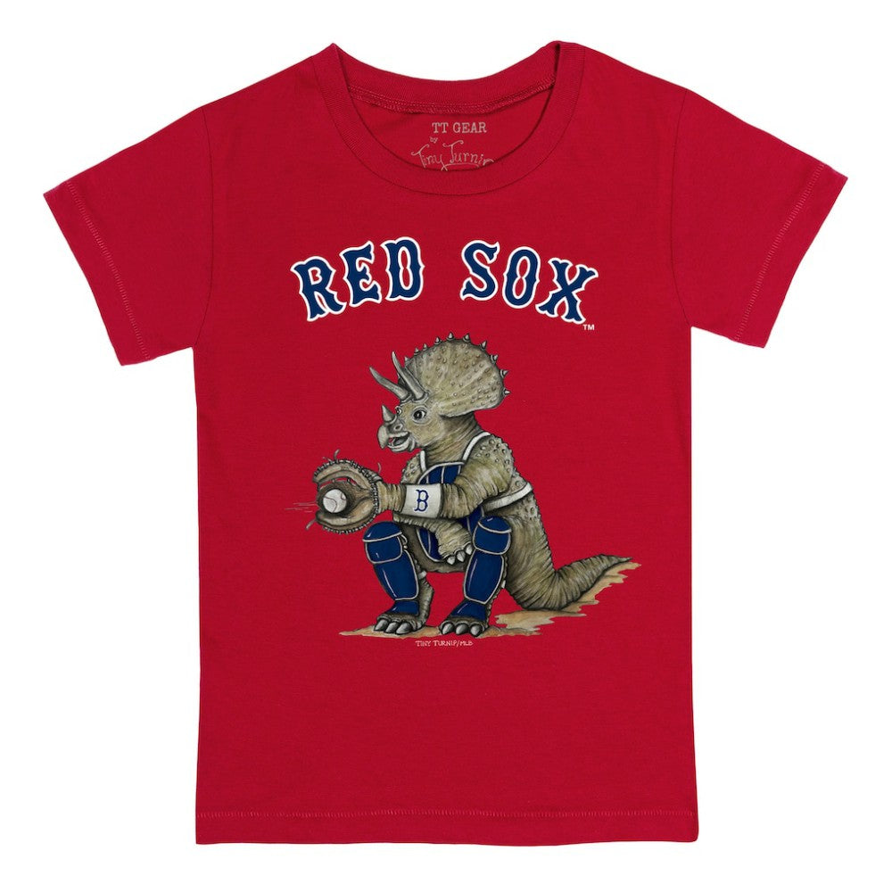 Boston Red Sox Tiny Turnip Youth Triceratops T-Shirt - Red T-shirts