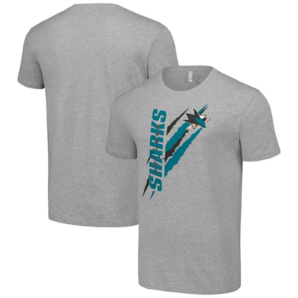 San Jose Sharks Starter Color Scratch T-Shirt - Heather Gray | US 201076169