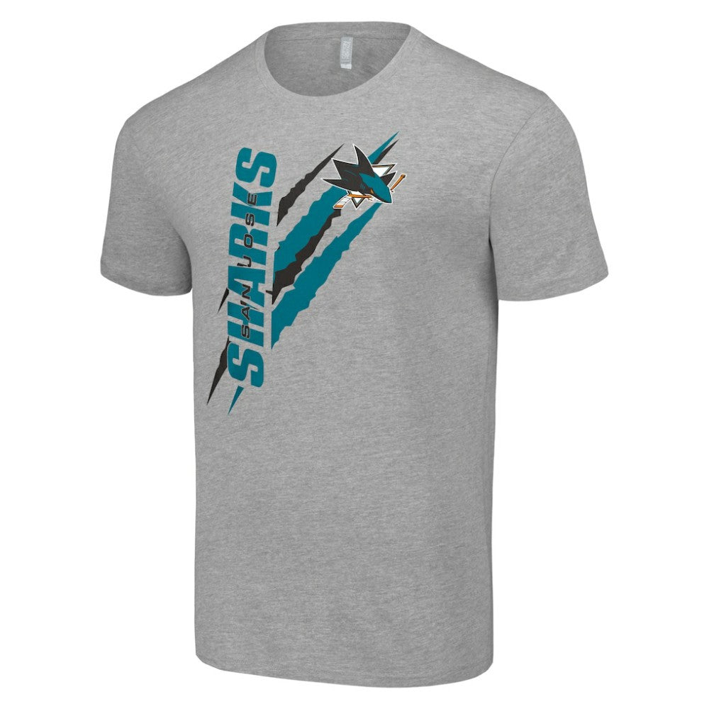 San Jose Sharks Starter Color Scratch T-Shirt - Heather Gray | US 201076169