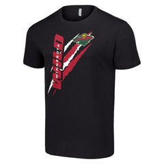 Minnesota Wild Starter Color Scratch T-Shirt - Black | US 201076197