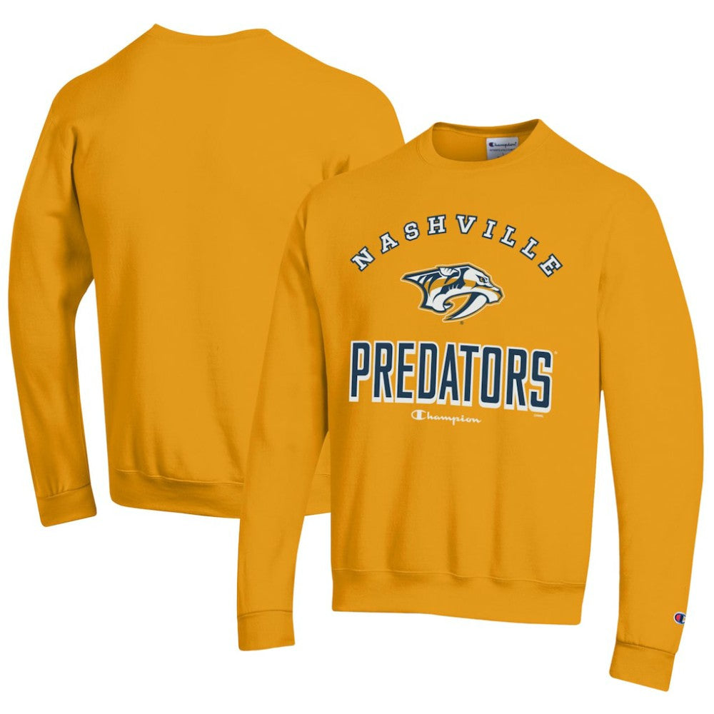 Nashville Predators Champion Eco Powerblend Crewneck Sweatshirt - Gold | US 201078091