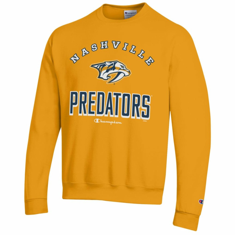Nashville Predators Champion Eco Powerblend Crewneck Sweatshirt - Gold | US 201078091