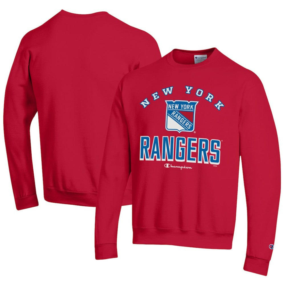 New York Rangers Champion Eco Powerblend Crewneck Sweatshirt - Red | US 201078094