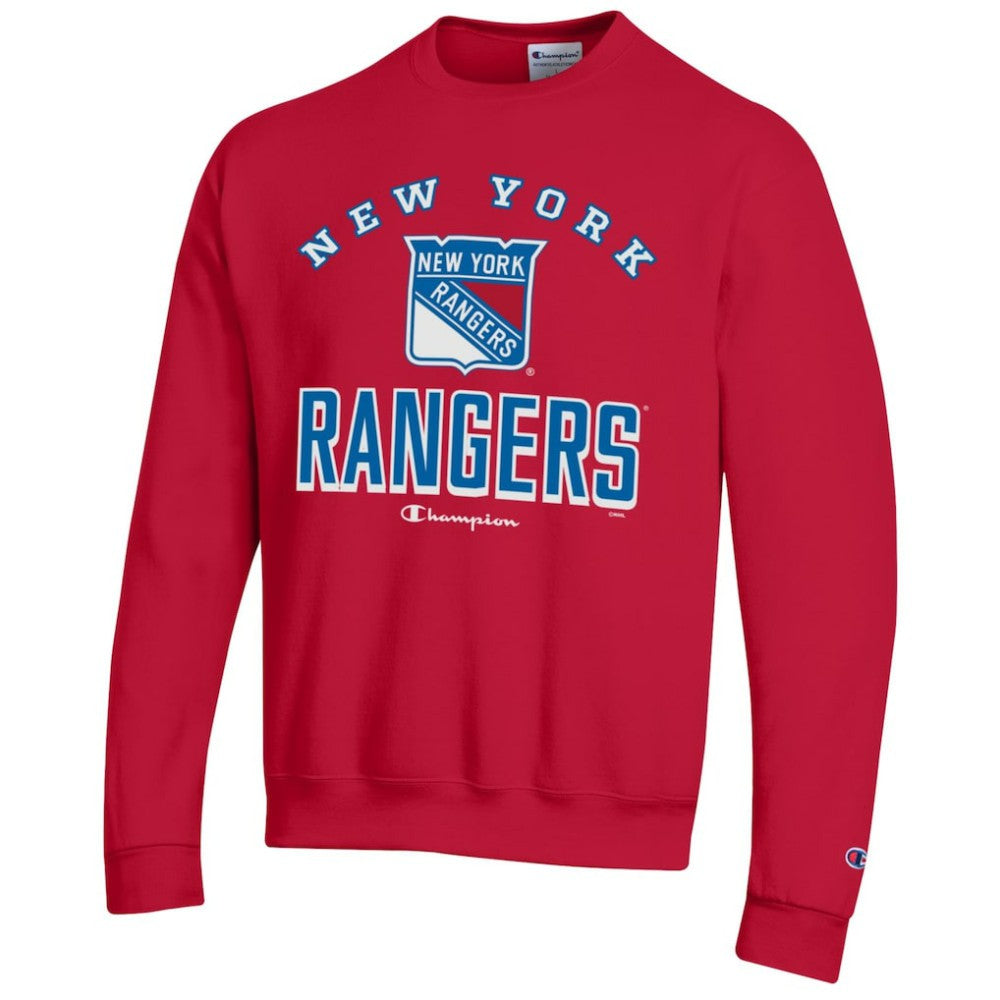 New York Rangers Champion Eco Powerblend Crewneck Sweatshirt - Red | US 201078094