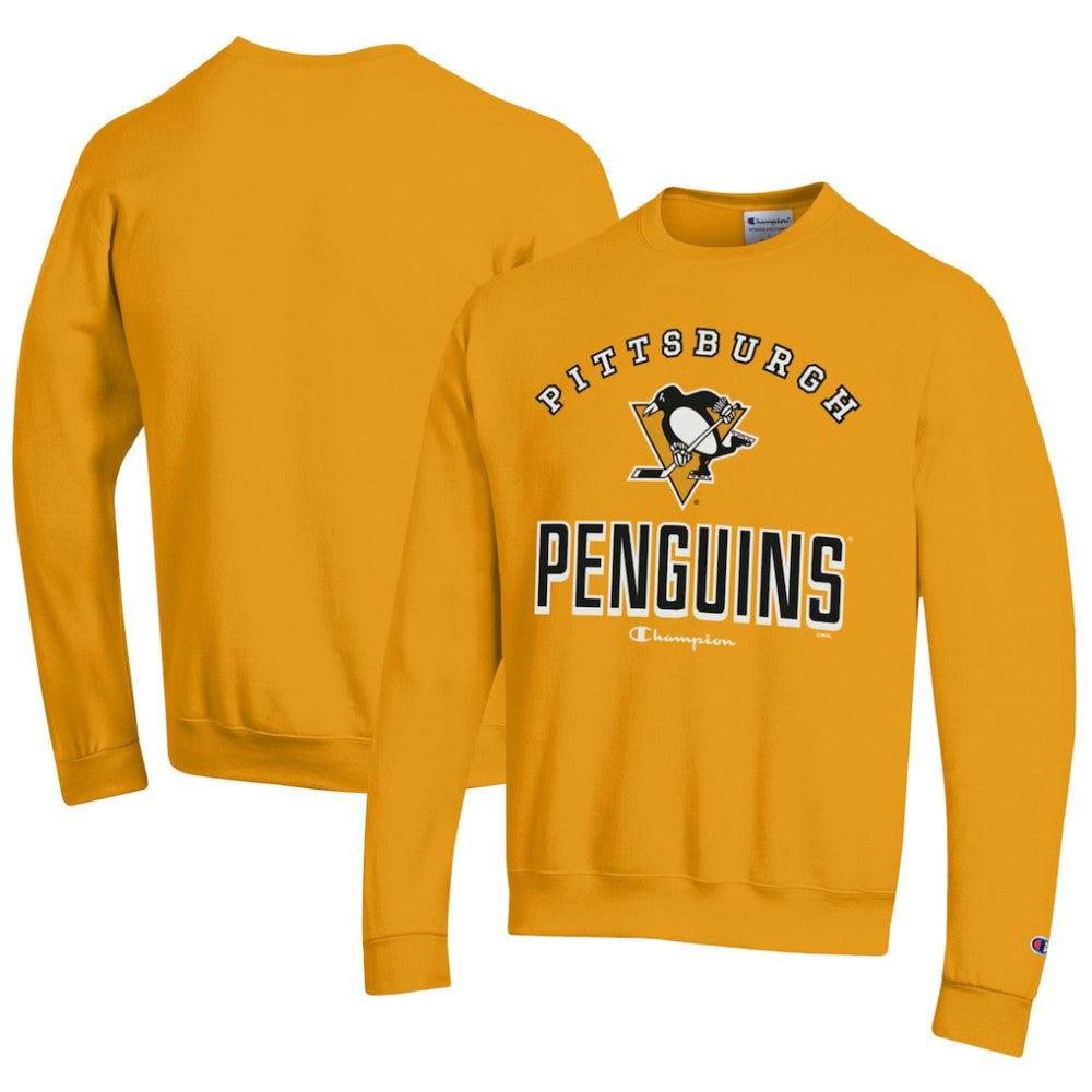 Pittsburgh Penguins Champion Eco Powerblend Crewneck Sweatshirt - Gold | US 201078097