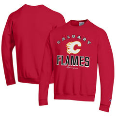 Calgary Flames Champion Eco Powerblend Crewneck Sweatshirt - Red | US 201078112