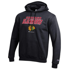 Chicago Blackhawks Champion Eco Powerblend Pullover Hoodie - Black | US 201078115