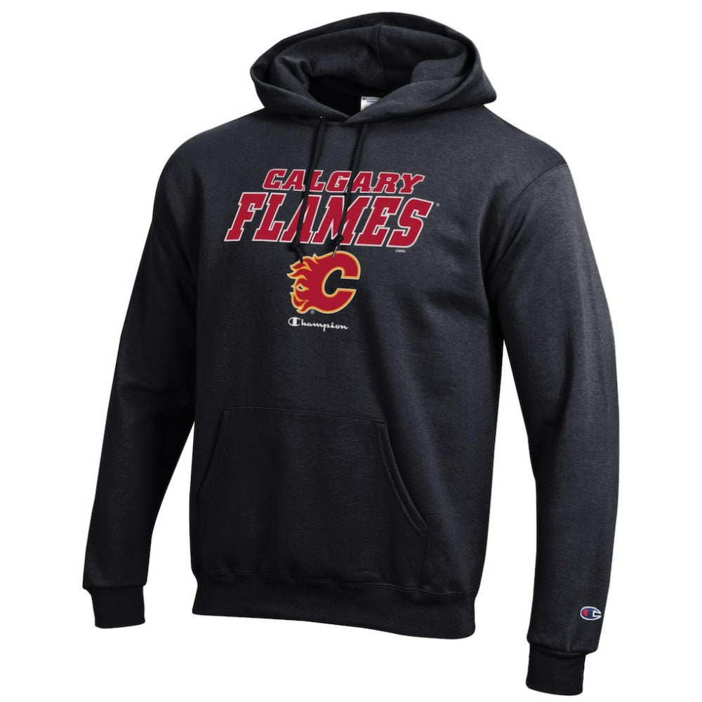 Calgary Flames Champion Eco Powerblend Pullover Hoodie - Black | US 201078139