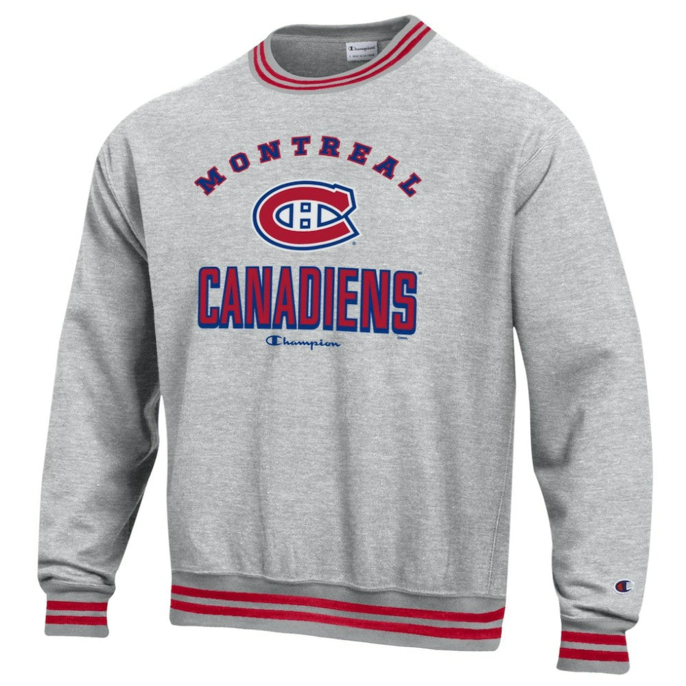 Montreal Canadiens Champion Reverse Weave Yarn Dye Pullover Sweatshirt - Heather Gray | US 201078147