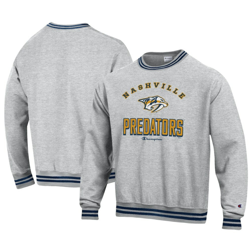 Nashville Predators Champion Reverse Weave Yarn Dye Pullover Sweatshirt - Heather Gray | US 201078148