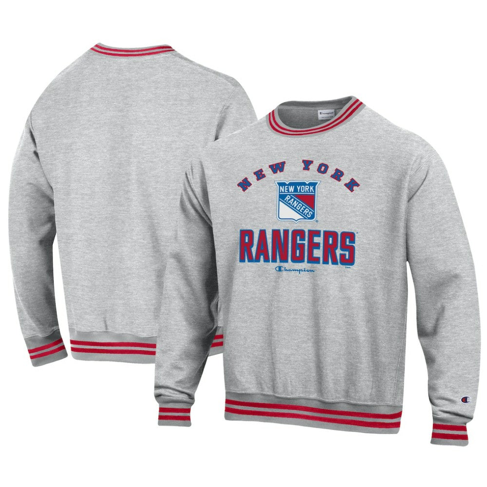 New York Rangers Champion Reverse Weave Yarn Dye Pullover Sweatshirt - Heather Gray | US 201078151