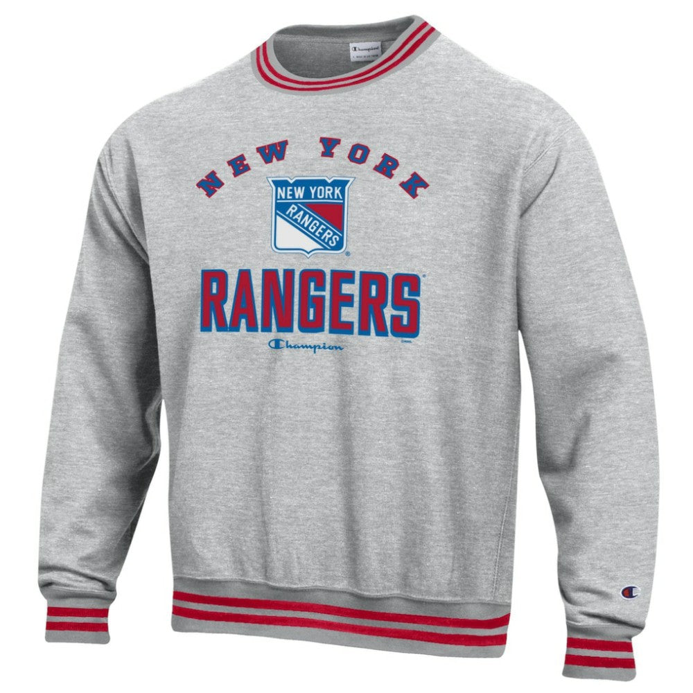 New York Rangers Champion Reverse Weave Yarn Dye Pullover Sweatshirt - Heather Gray | US 201078151
