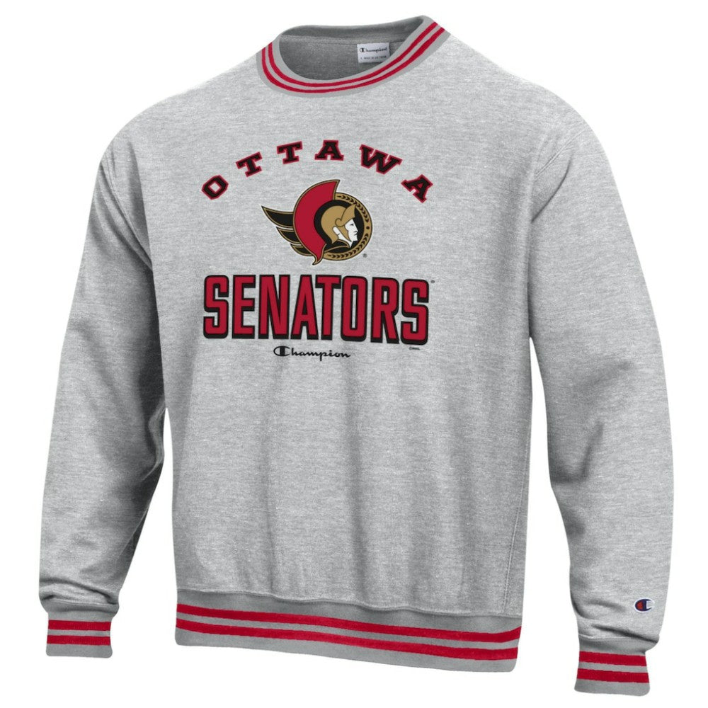 Ottawa Senators Champion Reverse Weave Yarn Dye Pullover Sweatshirt - Heather Gray | US 201078152