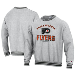 Philadelphia Flyers Champion Reverse Weave Yarn Dye Pullover Sweatshirt - Heather Gray | US 201078153