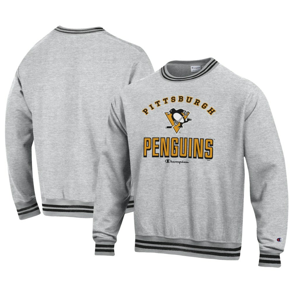 Pittsburgh Penguins Champion Reverse Weave Yarn Dye Pullover Sweatshirt - Heather Gray | US 201078154