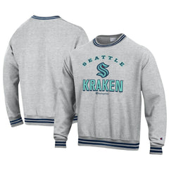 Seattle Kraken Champion Reverse Weave Yarn Dye Pullover Sweatshirt - Heather Gray | US 201078156