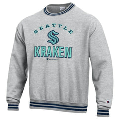 Seattle Kraken Champion Reverse Weave Yarn Dye Pullover Sweatshirt - Heather Gray | US 201078156