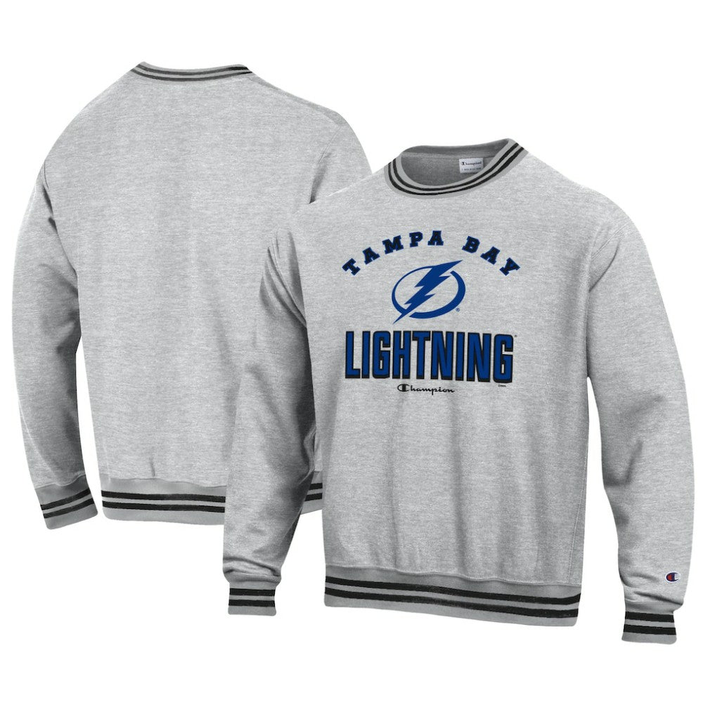 Tampa Bay Lightning Champion Reverse Weave Yarn Dye Pullover Sweatshirt - Heather Gray | US 201078158