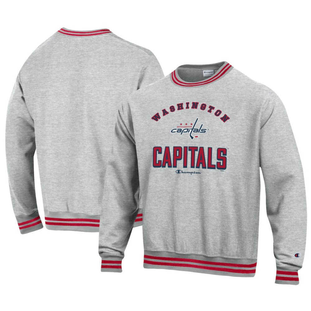 Washington Capitals Champion Reverse Weave Yarn Dye Pullover Sweatshirt - Heather Gray | US 201078160