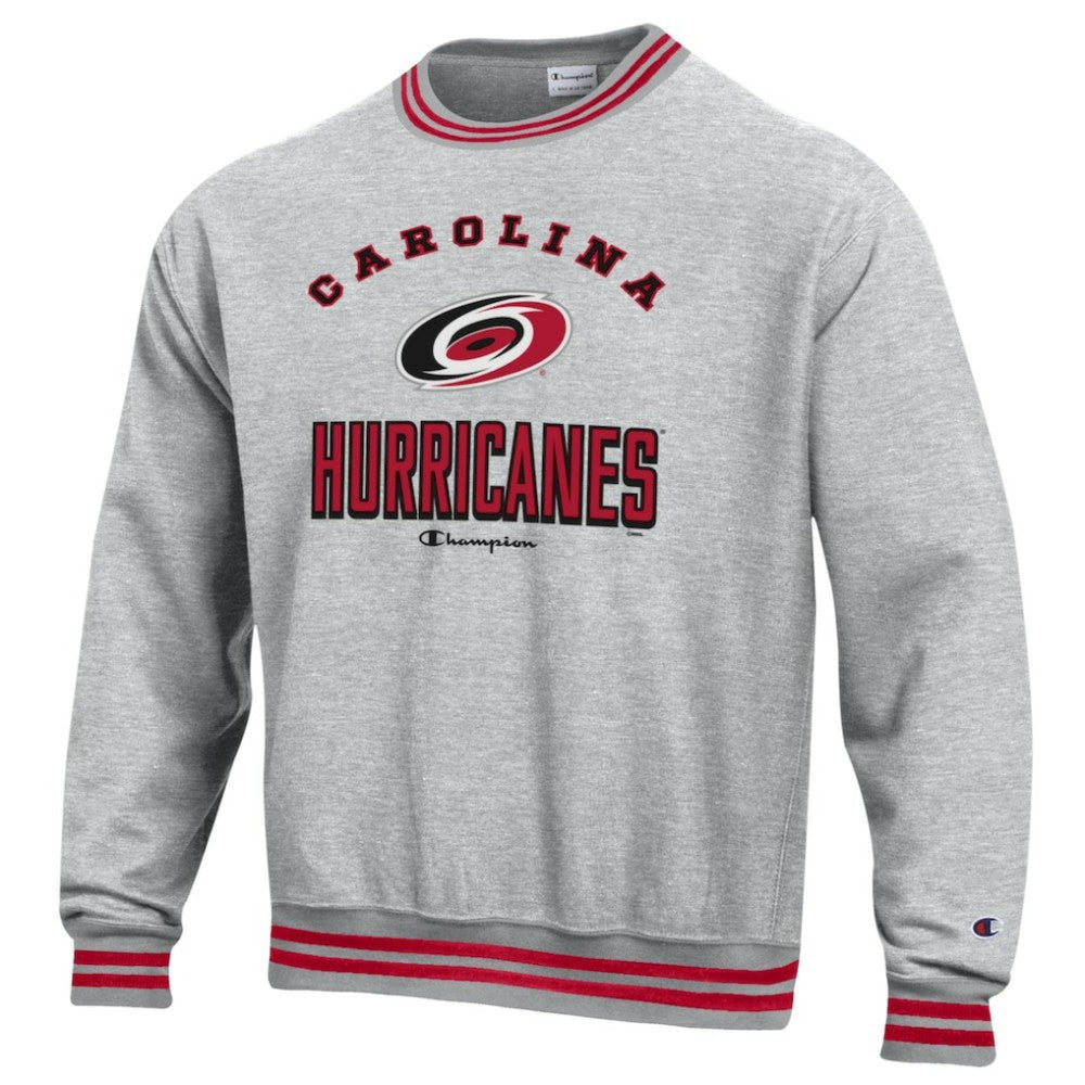Carolina Hurricanes Champion Reverse Weave Yarn Dye Pullover Sweatshirt - Heather Gray | US 201078168
