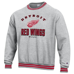 Detroit Red Wings Champion Reverse Weave Yarn Dye Pullover Sweatshirt - Heather Gray | US 201078169