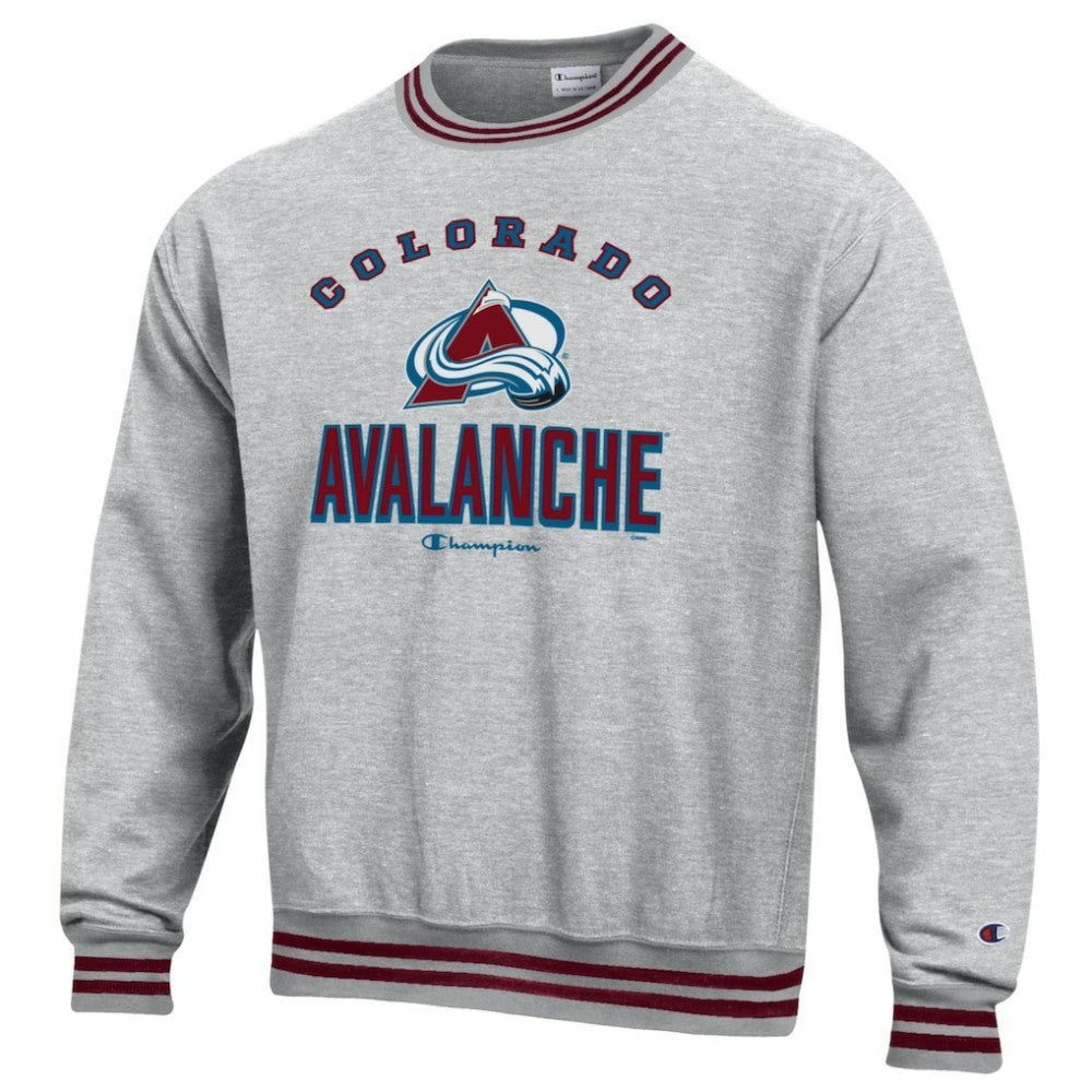 Colorado Avalanche Champion Reverse Weave Yarn Dye Pullover Sweatshirt - Heather Gray | US 201078170