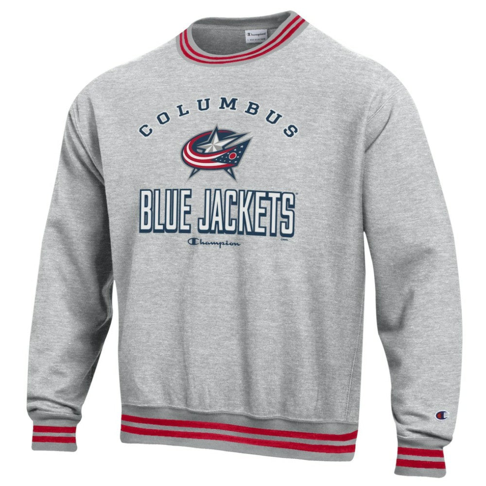 Columbus Blue Jackets Champion Reverse Weave Yarn Dye Pullover Sweatshirt - Heather Gray | US 201078171