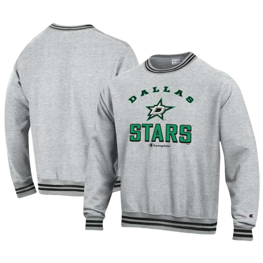 Dallas Stars Champion Reverse Weave Yarn Dye Pullover Sweatshirt - Heather Gray | US 201078172