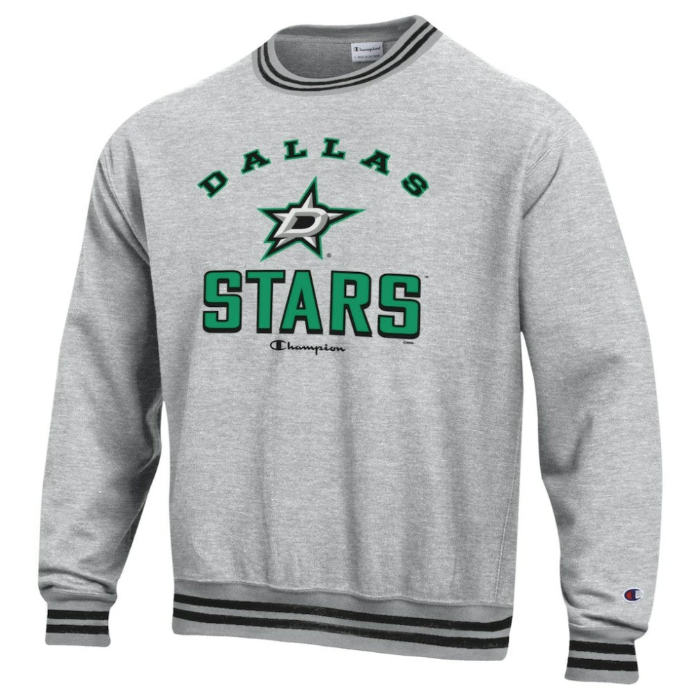 Dallas Stars Champion Reverse Weave Yarn Dye Pullover Sweatshirt - Heather Gray | US 201078172