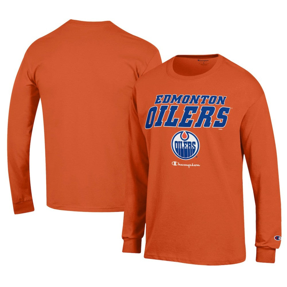 Edmonton Oilers Champion Long-Sleeve Jersey T-Shirt - Orange | US 201078221