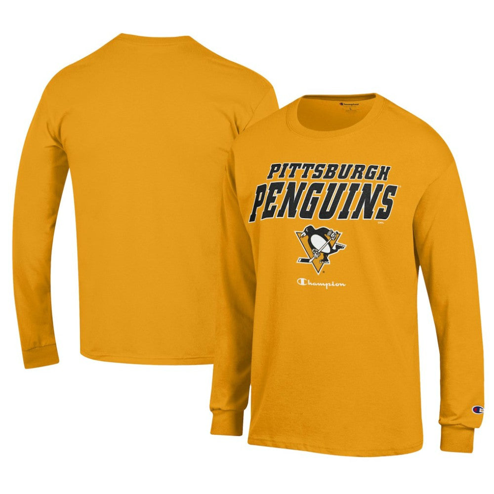 Pittsburgh Penguins Champion Long-Sleeve Jersey T-Shirt - Gold | US 201078222