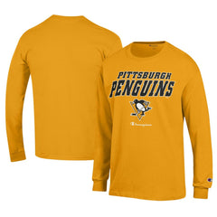 Pittsburgh Penguins Champion Long-Sleeve Jersey T-Shirt - Gold | US 201078222