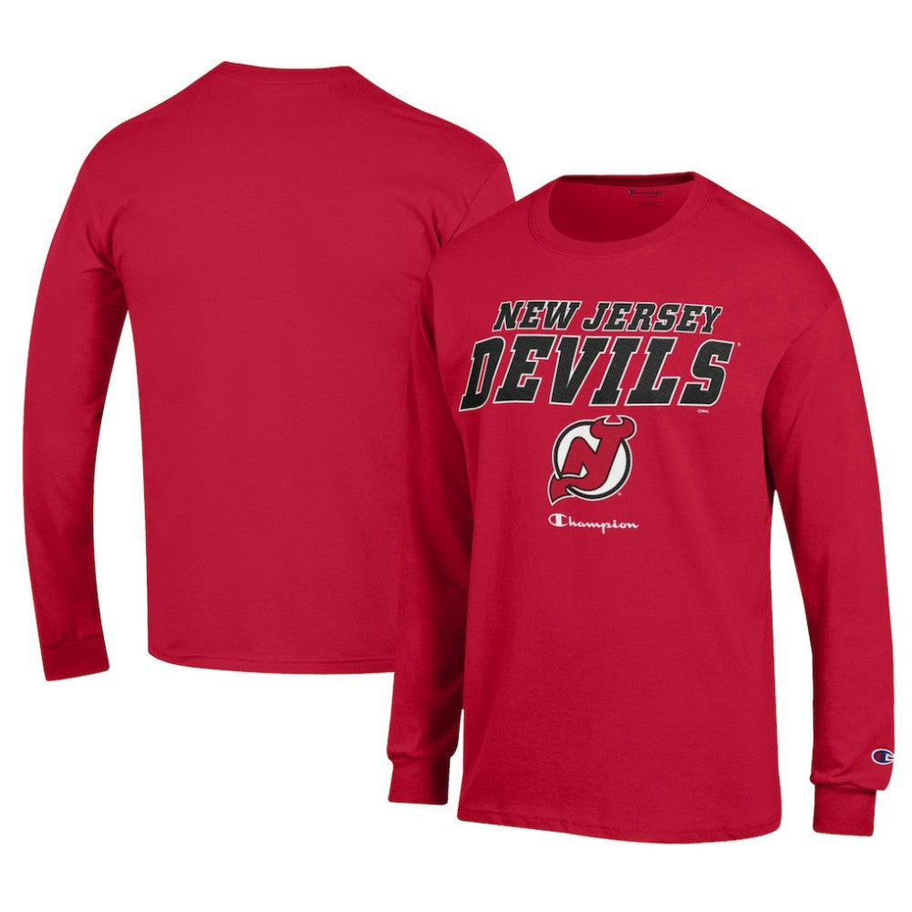 New Jersey Devils Champion Long-Sleeve Jersey T-Shirt - Red | US 201078230