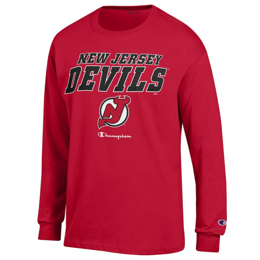 New Jersey Devils Champion Long-Sleeve Jersey T-Shirt - Red | US 201078230