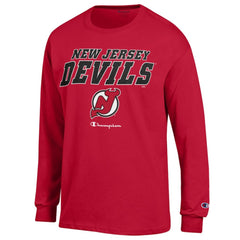 New Jersey Devils Champion Long-Sleeve Jersey T-Shirt - Red | US 201078230