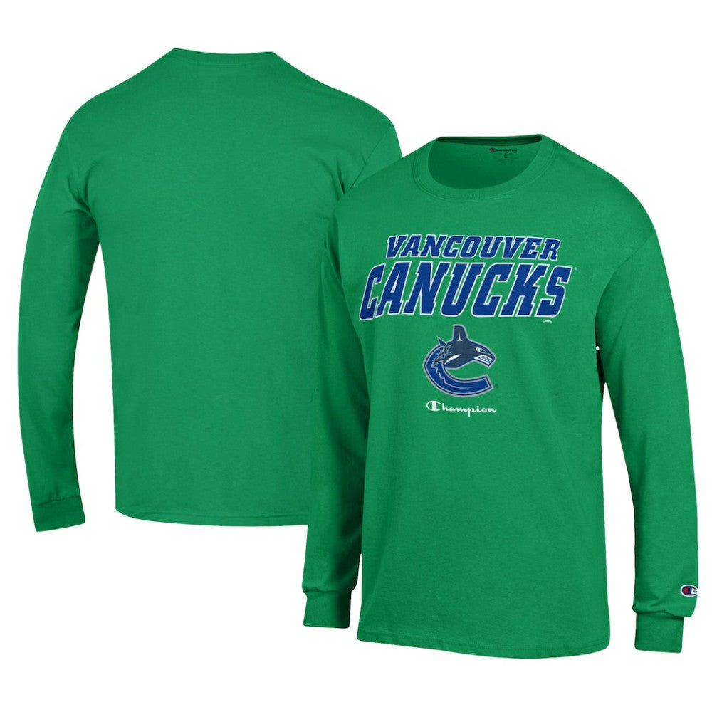 Vancouver Canucks Champion Long-Sleeve Jersey T-Shirt - Green | US 201078235