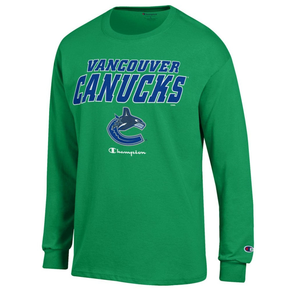Vancouver Canucks Champion Long-Sleeve Jersey T-Shirt - Green | US 201078235