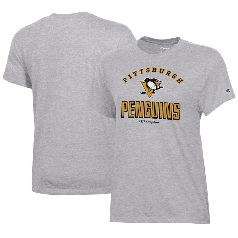 Pittsburgh Penguins Champion Women's Core T-Shirt - Heather Gray | US 201078249