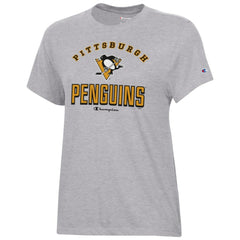 Pittsburgh Penguins Champion Women's Core T-Shirt - Heather Gray | US 201078249