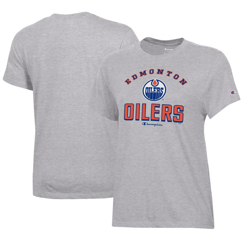 Edmonton Oilers Champion Women's Core T-Shirt - Heather Gray | US 201078269