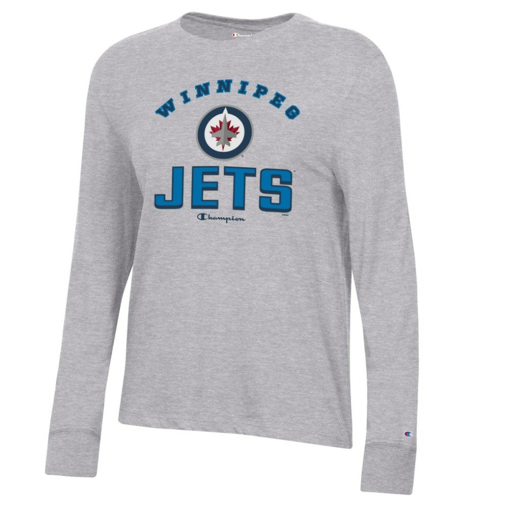 Winnipeg Jets Champion Women's Core Long Sleeve T-Shirt - Heather Gray | US 201078270