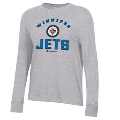 Winnipeg Jets Champion Women's Core Long Sleeve T-Shirt - Heather Gray | US 201078270