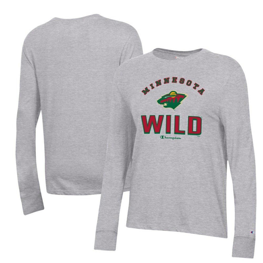 Minnesota Wild Champion Women's Core Long Sleeve T-Shirt - Heather Gray | US 201078271