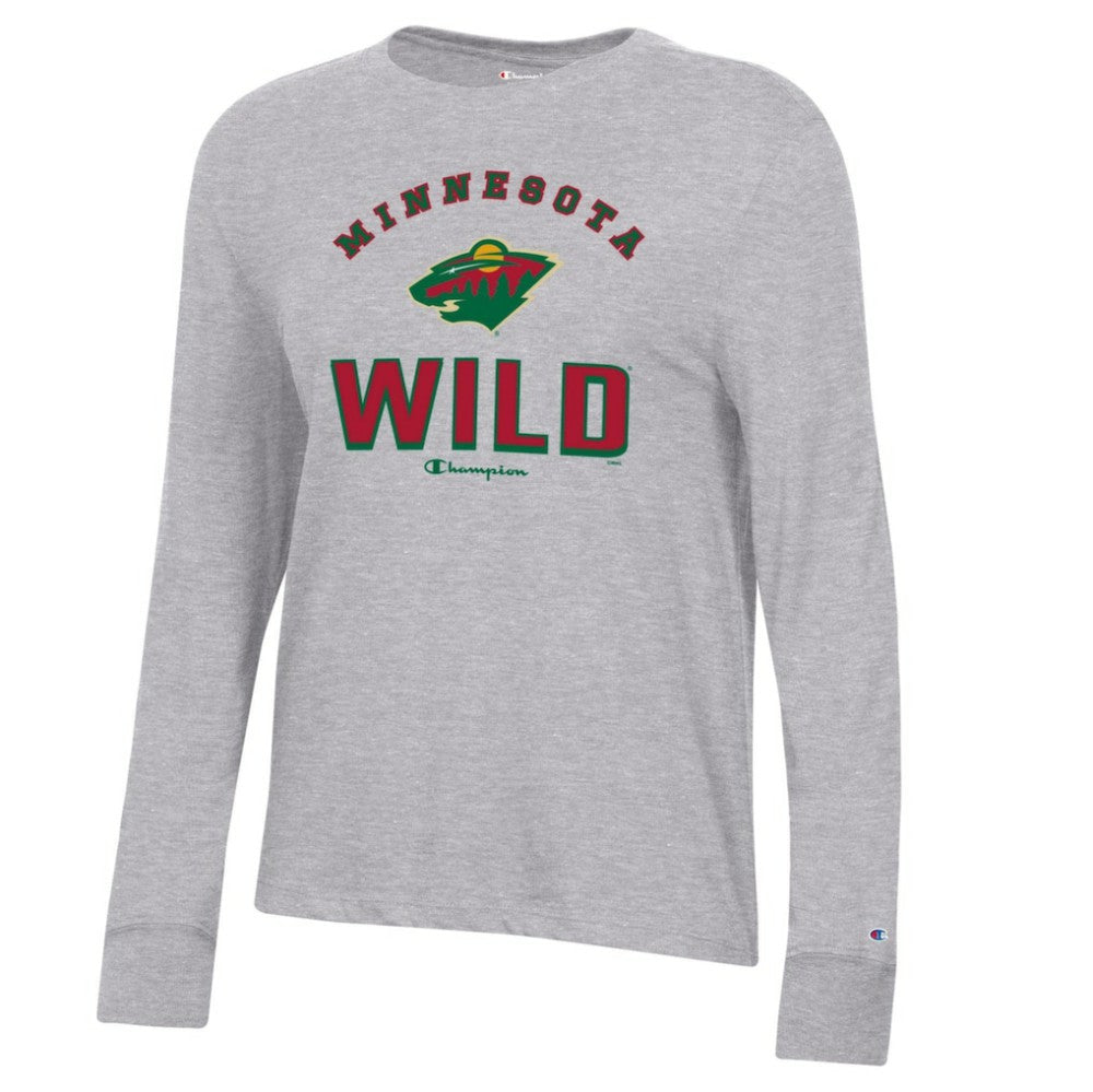 Minnesota Wild Champion Women's Core Long Sleeve T-Shirt - Heather Gray | US 201078271