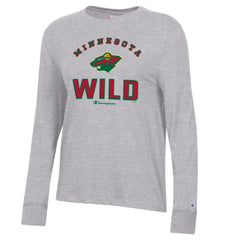 Minnesota Wild Champion Women's Core Long Sleeve T-Shirt - Heather Gray | US 201078271