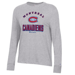 Montreal Canadiens Champion Women's Core Long Sleeve T-Shirt - Heather Gray | US 201078272