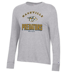 Nashville Predators Champion Women's Core Long Sleeve T-Shirt - Heather Gray | US 201078273