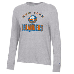 New York Islanders Champion Women's Core Long Sleeve T-Shirt - Heather Gray | US 201078275