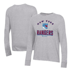 New York Rangers Champion Women's Core Long Sleeve T-Shirt - Heather Gray | US 201078276