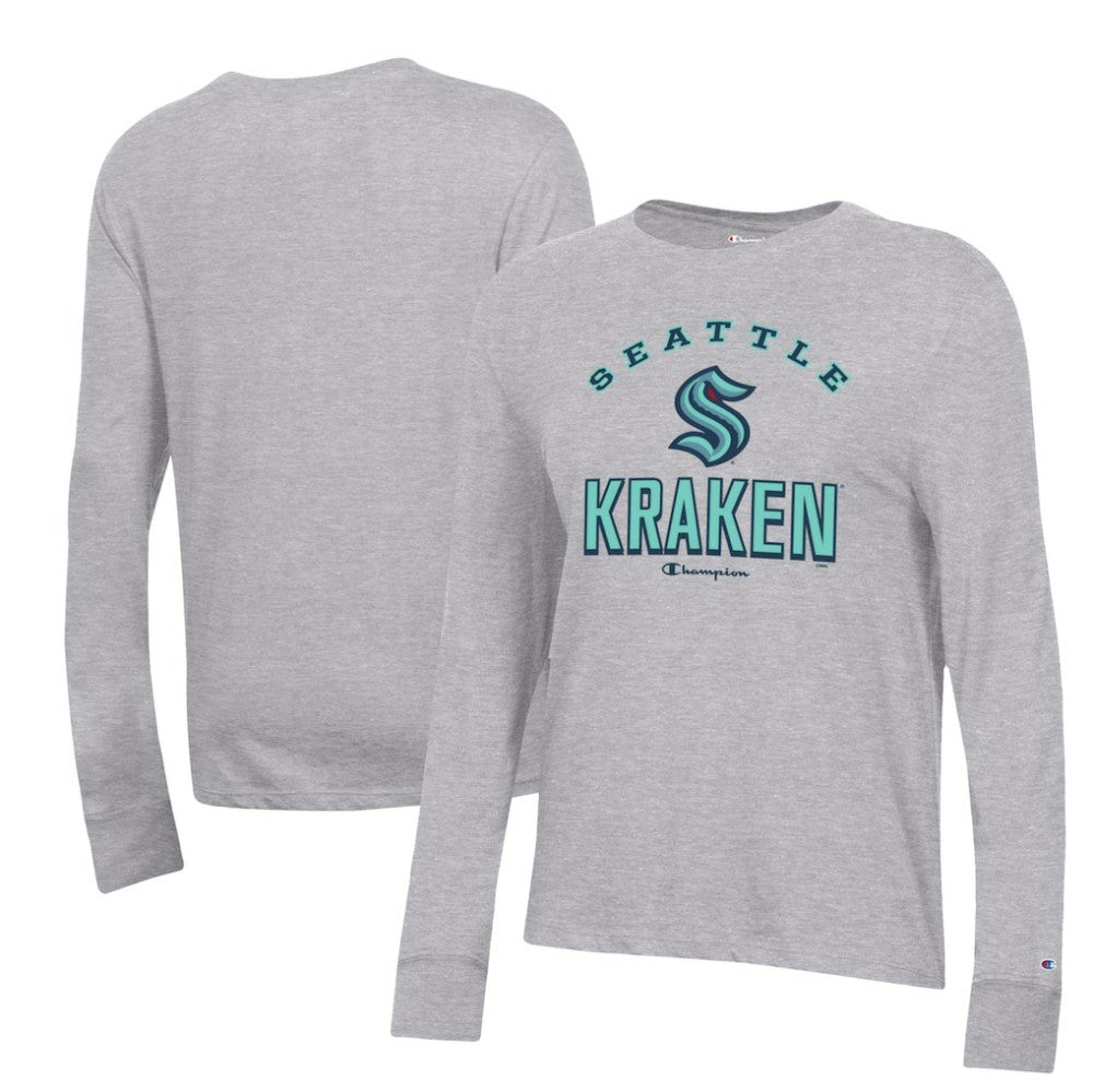 Seattle Kraken Champion Women's Core Long Sleeve T-Shirt - Heather Gray | US 201078281